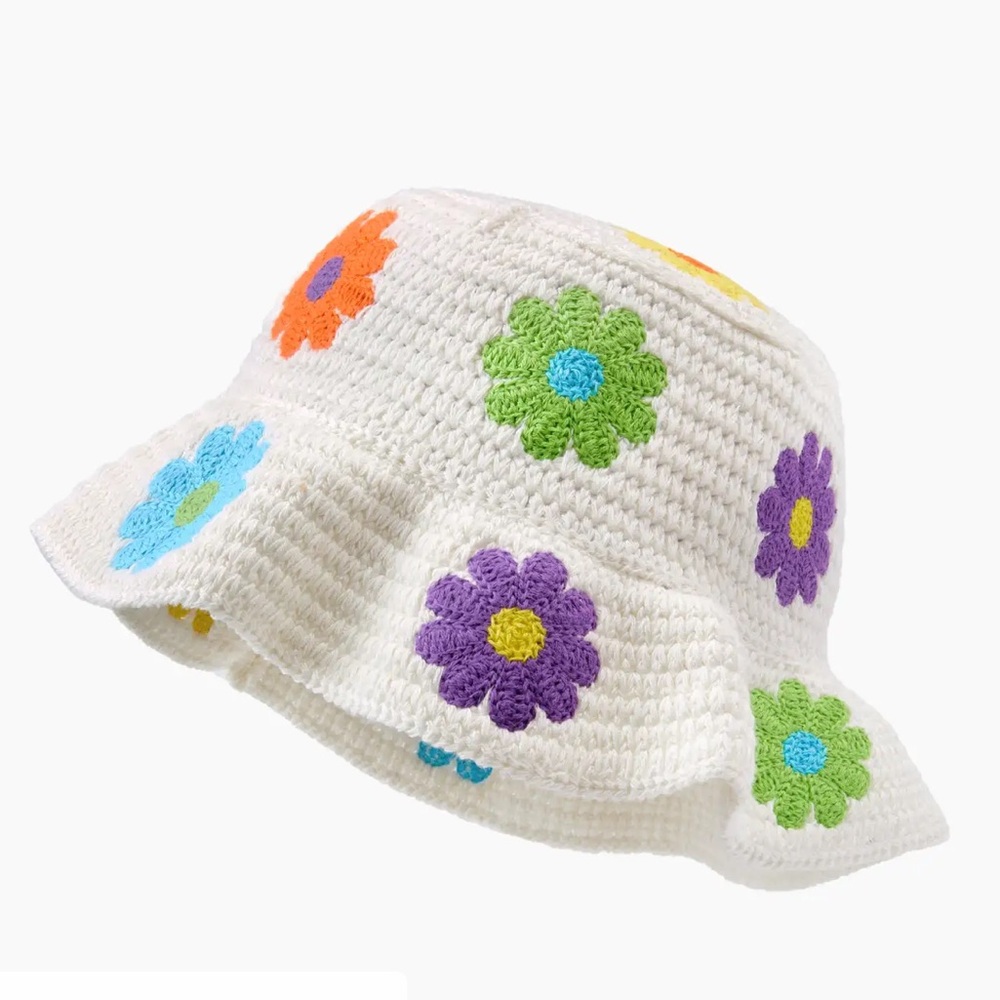 Floral Crochet Bucket Hat